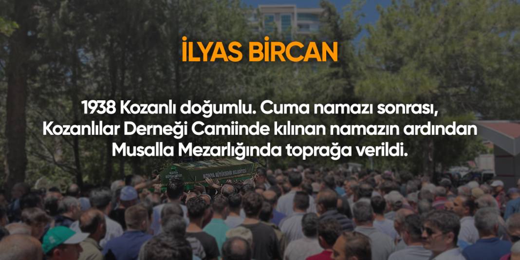 Konya'da bugün vefat edenler | 10 Ocak 2025 18